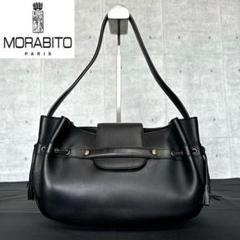 【未使用級】MORABITO BLACK カーフレザー ワンショルダーバッグ