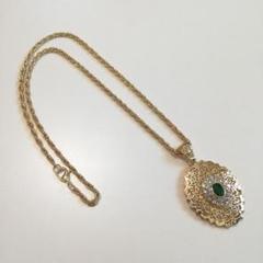 新品 ゴールド ネックレス ストーン グリーン ゴールドチェーン アクセサリー