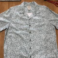 【L.L.Bean】メンズ トロピックシャツ　半袖　XL グリーン　シェル柄のサムネイル