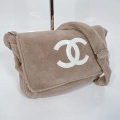 CHANEL ショルダーバッグ パイル地 モカブラウン シャネル