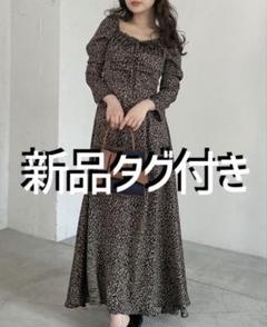 FRAY I.D フレイアイディー　クレープサテンプリントワンピース
