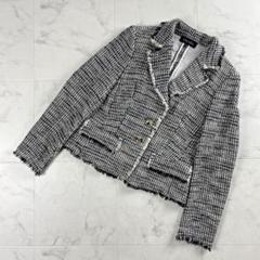 ESCADA エスカーダ★ツイード テーラードジャケット レース シャドウロゴ ESCADA エスカーダ☆ツイード テーラードジャケット レース