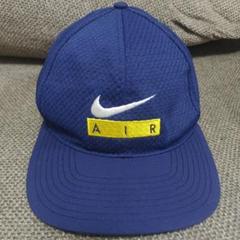 美品 激レア90sNIKE キャップ ブルー 刺繍スウォッシュ メッシュ
