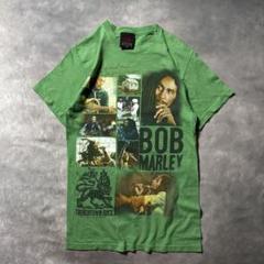 P26 古着BobMarley緑リプロTシャツTrenchtown Rock