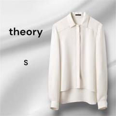 ✨極美品✨theory セオリー シルク長袖ブラウス 隠ボタン オフ
