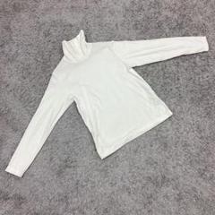 ✨UNIQLO✨ユニクロ♡Tシャツ♡タートルネック♡長袖♡伸縮性♡ホワイト(M)