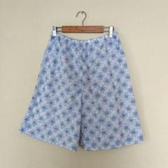 浴衣パンツ【花】ハンドメイド リメイク ステテコハーフパンツ綿ガーゼ ペチパンツ