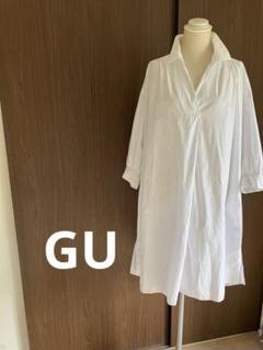 ★美品★GU　シャツワンピース　七分袖　Ｍサイズ