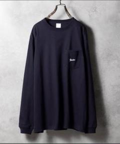 ネイビー 長袖カットソー ポケット付き