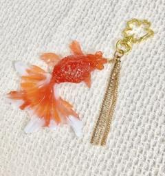 夏新作☆金魚とチェーンチャームのキーホルダー・バッグチャーム