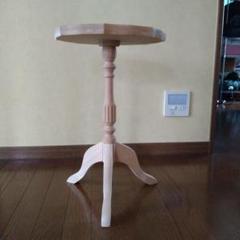 トールペイント# 白木# ラウンドエンドテーブル#未使用# ☆大人気商品☆ 白木 トールペイント ラウンドエンドテーブル