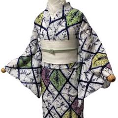 ¨̮⃝ 身丈164 アーガイル 花文様 絞り浴衣 有松絞り yukata ̮⃝ 身丈157 朝顔文 絞り浴衣 有松絞り yukata - メルカリ