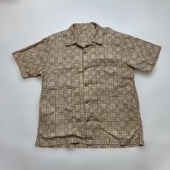 オールドユニクロ　90S ベージュ 花柄 アロハシャツ L