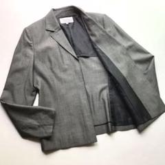 【セール!】自由区 セットアップ シルク混 スカートスーツ M 春夏秋グレー