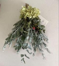 夏　スワッグ　アナベル 紫陽花　ヒペリカム　ユーカリ　ドライフラワー