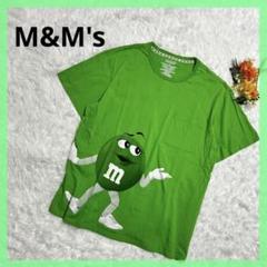 31】ユニーク　M&M's Tシャツ XL グリーン 胸ポケット キャ プリント