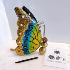 夢の行 蝶のソーラー工芸ライト（ガラス+鉄）景観灯 チョウライト/