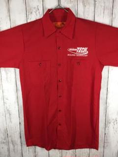 RED CAP 半袖ワークシャツ USA古着＊　レッド　Sサイズ　M-4-7