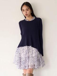 新品 スナイデル フリルコンビチュニックプルオーバー