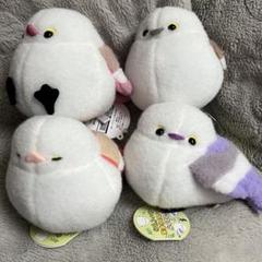 【シマエナガ・ぽってりお手玉ぬいぐるみ】　ふわぽわ　4種セット　新品未使用　鳥展