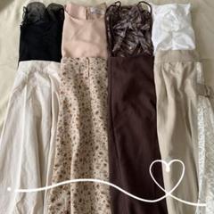 フェミニン きれいめ コーデ 着回し 8着 春夏 ベージュ ブラウン M
