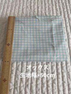 手書き風　チェック オックス 綿100% パステルブルー