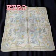 ETRO エトロ 【未使用】 スカーフ 絹 金 西洋絵画調 袋入