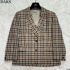 DAKS - ダックス DAKS❤テーラードジャケット シルク100％ ブラウン系 チェック柄 undo-rowa_kl00669