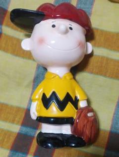 チャーリーブラウン&ルーシー　陶器ヴィンテージ貯金箱　ピーナッツ　スヌーピー PEANUTS/ピーナッツ・陶器製・COIN BANK/コインバンク/貯金箱