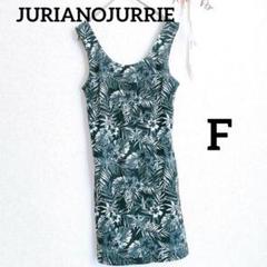 ジュリアーノジュリ　ミニワンピース　ノースリーブ　美品　F　ボタニカル　上品　夏