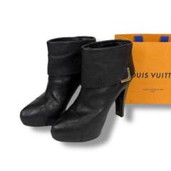 ルイヴィトン LOUIS VUITTON ショートブーツ ブーティ レザー 黒