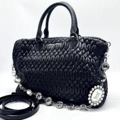 MIUMIU♡クリスタルバッグ♡ブラック MIUMIU(ミュウミュウ) クリスタル 2WAY ワンショルダーバッグ
