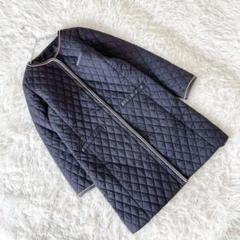 《ルイルエブティック》 (M) ノーカラーコットンキルティングジャケット 上品