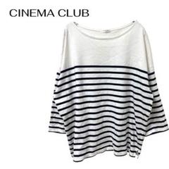 シネマクラブCINEMA CLUB 七分袖ボーダートップス　綿
