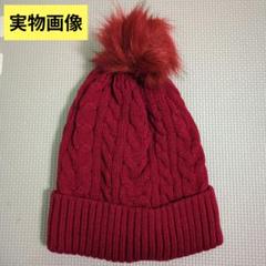 子供 帽子 ベビー帽 冬 キッズ 男の子 女の子 男女兼用 厚手 裏起毛 赤