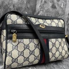 ✨美品✨GUCCI シェリーライン GG ショルダーバッグ レザー ネイビー