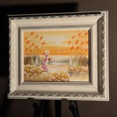 油彩画 F6 菊池信博 (舞妓) 題名 (去り行く秋)