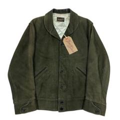 希少品！ TENDERLOIN ヌバック レザー ジャケット オリーブ 深緑 S