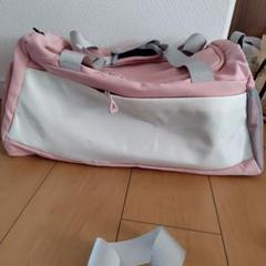 ミニボストンバック　ピンク×ホワイト