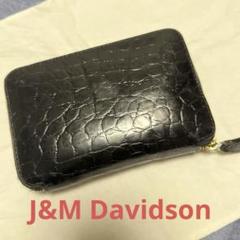 J&M Davidson 二つ折り ミニ財布 ブラック クロコ型押し - メルカリ