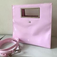 希少 激レア Courreges エナメル ベビーピンク 2wayバッグ