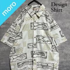 No.1672 VINTAGE ヴィンテージ 古着 総柄シャツ 半袖シャツ 魚柄