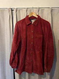 コーデュロイシャツ　ジャケット　チェック　L.L.Bean 赤