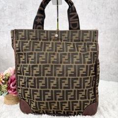 【美品】 FENDI トートバッグ ズッカ キャンバス 2way レザー 折り畳