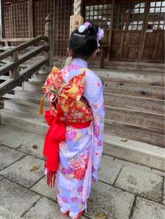 美品 七五三 着物 15点セット 紫 花柄 お参り 写真 m41415051804_1.jpg?1726125955