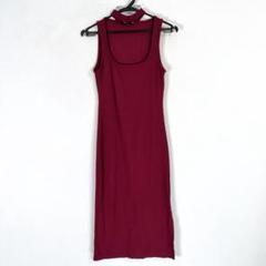 【ファッション通販】 Bershka】ベルシュカ レッド 無地 ワンピース レディース S ワンピース