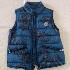 MONCLER ダウンベスト ペイズリー柄 青 - メルカリ