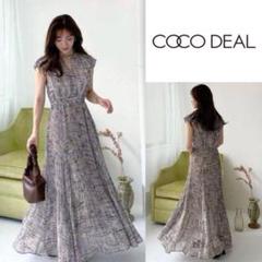 ココディール　幾何プリントフリルプリーツワンピース 【値下げしました】 COCO DEAL ココディール 幾何プリントフリルプリーツワンピース