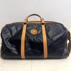 極美品⭐ハンティングワールド　ボストンバッグ　バチューレザー　ダークネイビー ハンティングワールド HUNTING WORLD ネイビー×キャメル