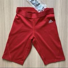 【美品/新品未使用】adidas ジュニア用 ショート タイツ 160 赤